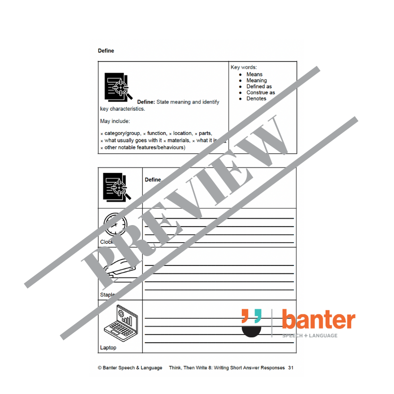 Think Then Write Workbook 8: Writing Responses to Short Answer Questions