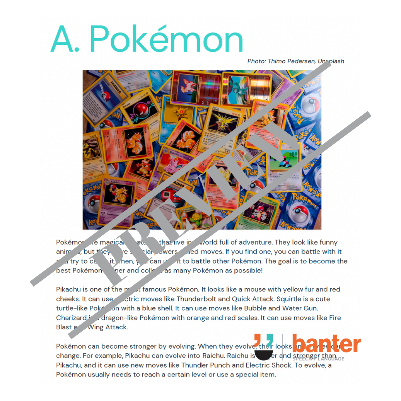 Banter Workbook: 65 Short Reading Passages for Primary School Students